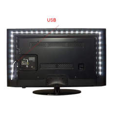 LED -Lys til TV & PC, 1 meter, hvid