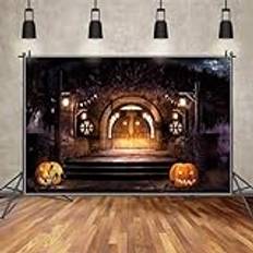 Bakgrund för halloween dekoration GNOME Hut hus pumpa bakgrund baby party foto rund båt fönster båge dörr flagga lampa dekorationer