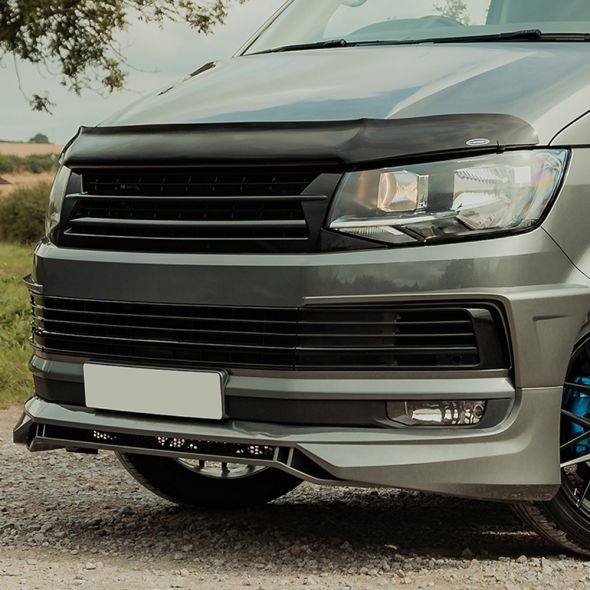 Frontgitter - Low Grill facelift - Blank sort til VW Transporter T6 Årgang 2015-2019.