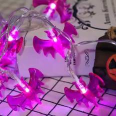 1 st 1,5 m 10 LED-ljusslingor med fladdermusmotiv, batteridrivna ljusslingor för inomhus/utomhus, för halloweenfest, spökhus, temaparkdekor, halloween - Gul (1.5M)