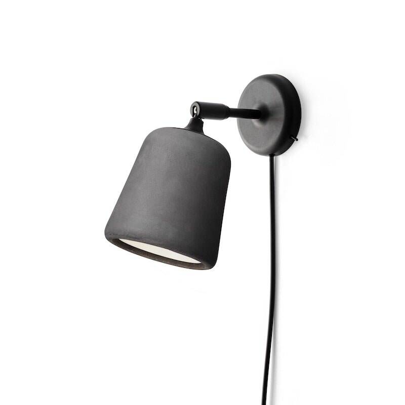 New Works Material vägglampa mörkgrå betong/svart
