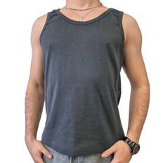 STONES Herren Tank Top Baumwoll-Shirt Rundhals-Top Achsel-Shirt Unterhemd Dunkelgrau