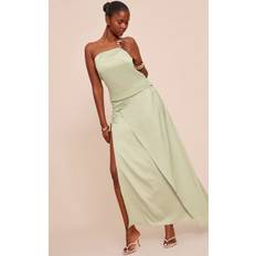 Sage Satin Wrap Maxi Skirt, Sage - 14