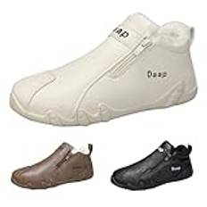 biJerou Skor röd svart herr arbetskläder Closure Toe Casual skor Plus Velvet Warm herr Work Wear Löpning Mountaineering Vandring Sport Snow Boots herrskor vinter vattentäta fodrade, Beige, 40 EU