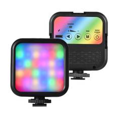 5W Pocket Led Light RGB Video Lamp Mini Photography Light with 3 Cold Shoe Mounts & 1/4in Screw svart