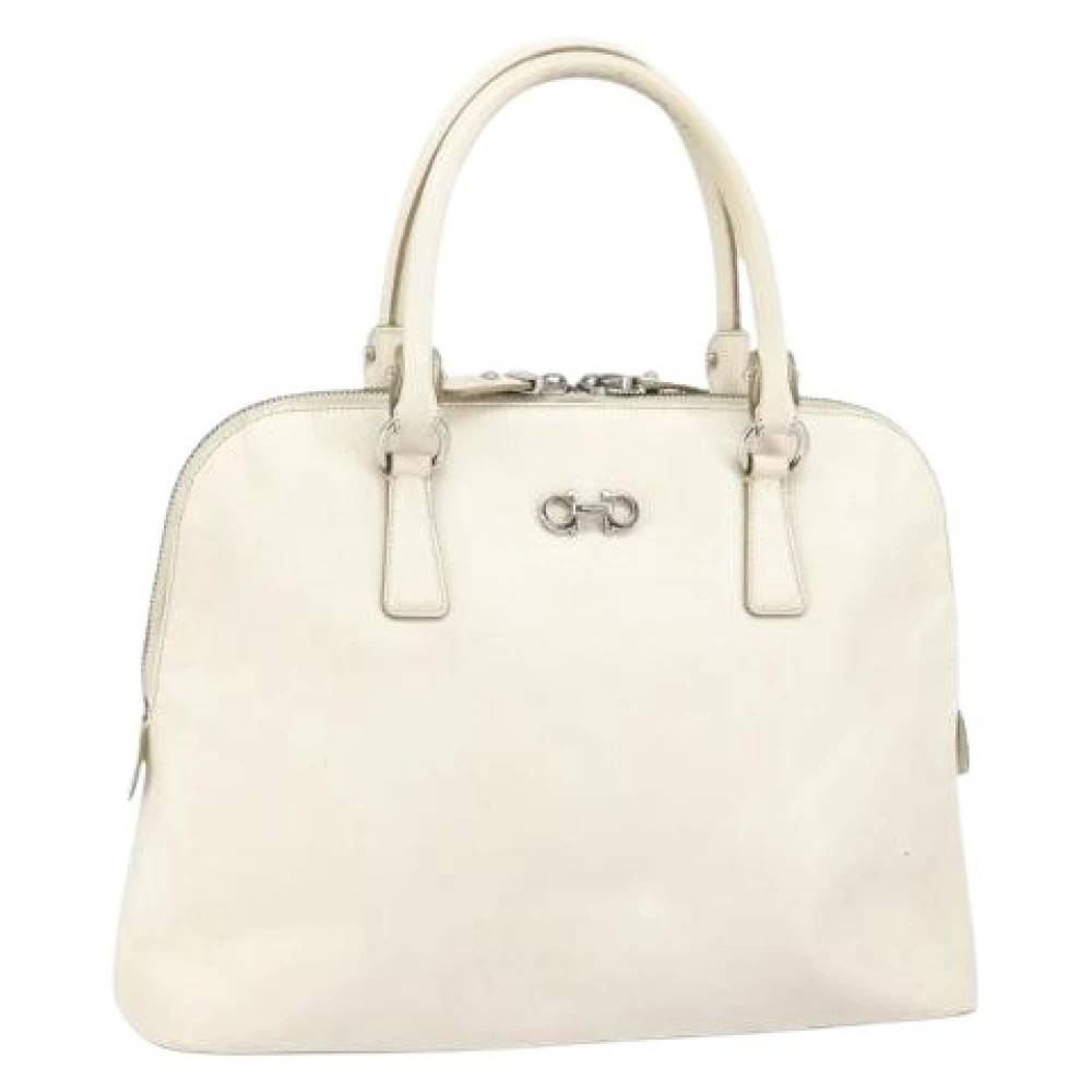 Salvatore Ferragamo Pre-owned Pre-owned Læder Håndtaske - Vintage - Dame - Hvid - ONE SIZE - Læder