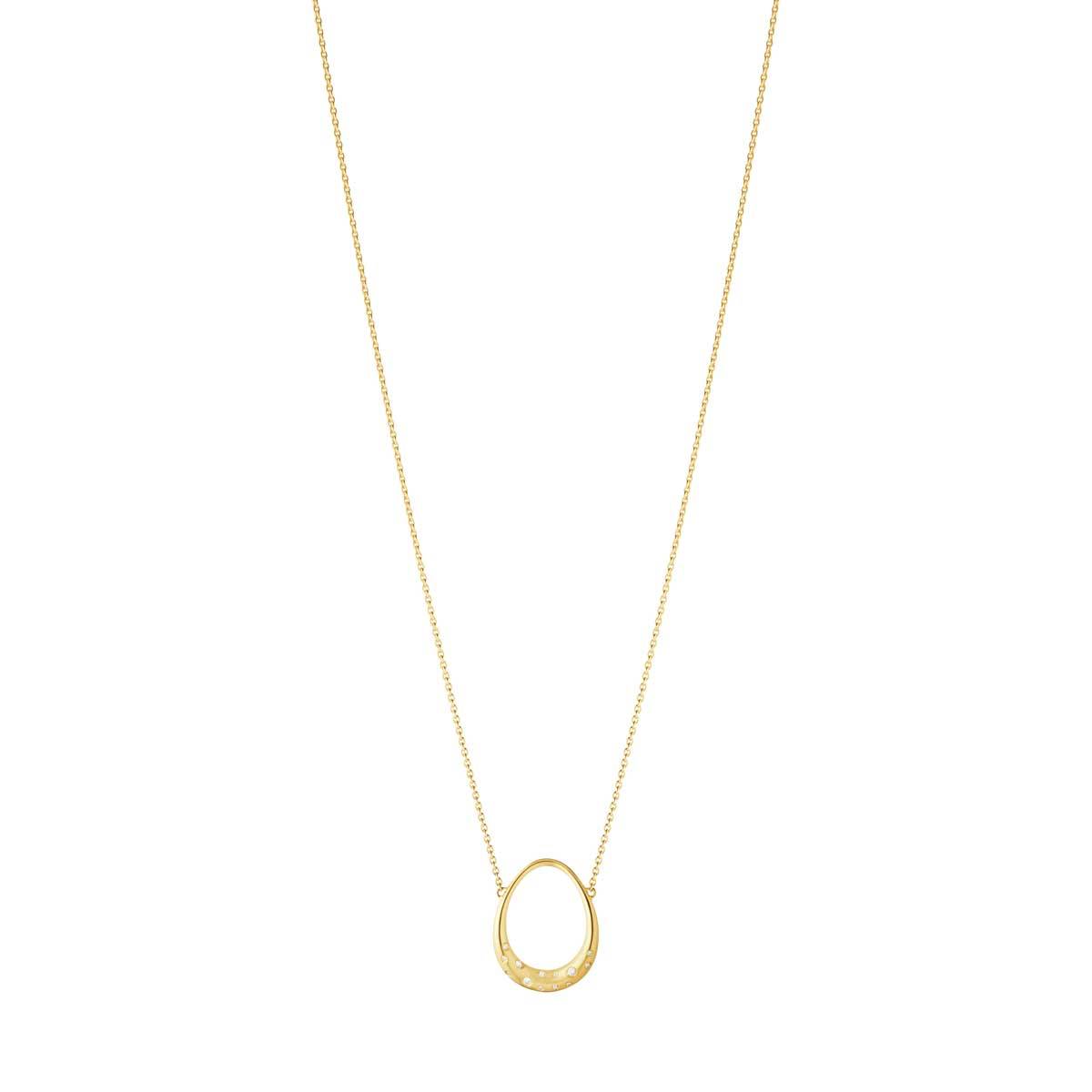 Georg Jensen Offspring halskæde i 18kt guld med diamanter, lille (20001939)