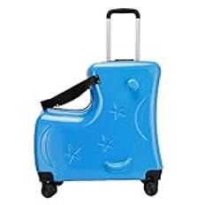 Kids Ride On Luggage, 3 Digit Password Lock Suitcase, 20in Trolley Case With Silent Wheels, Ride On Trolley Case Seat Belts, Pedals Silent Wheels, Easy To Use, Portable for Boys