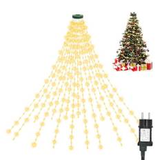 AGOTD Julgransljusslinga, 400 LED, 2,5 m, 16, 8 lägen, julljusslinga, LED-belysning, inomhus och utomhus, varmvit