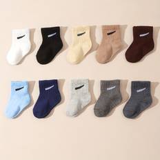 TEMU 10 Pairs Of Solid Color Baby Short Ankle Socks For Kids