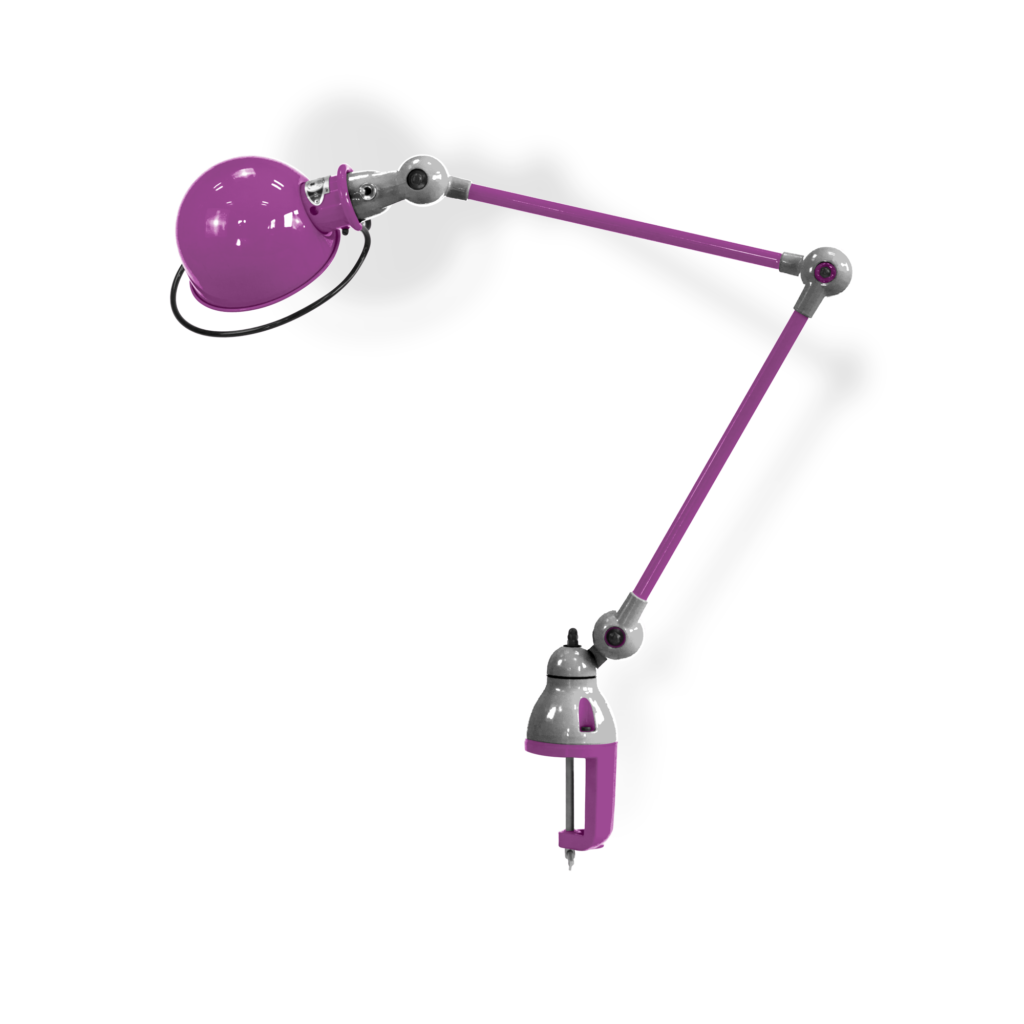 Loft D4040I bordlampe (m/klemme) fra Jieldé - Violet fuschia / Blank/poleret