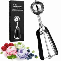 Bugucat Glassskopa rostfritt stål 304, Cookie Scoop 5 cm, Ice Cream Scoop glasssked med utlösare, glassked keskopa matsked för frukt glass kakor deg glass