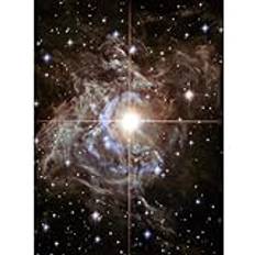 Artery8 Hubble Space Telescope Image Cepheid Variable Super Star RS Puppis Light Echo Phenomenon Bright Flashes In Nebula Art Print Canvas Premium Wall Decor Poster Mural