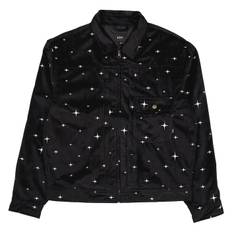 Galaxy Velvet Trucker Jacket Black, Unisex, Tøj, jakker, Sort, S