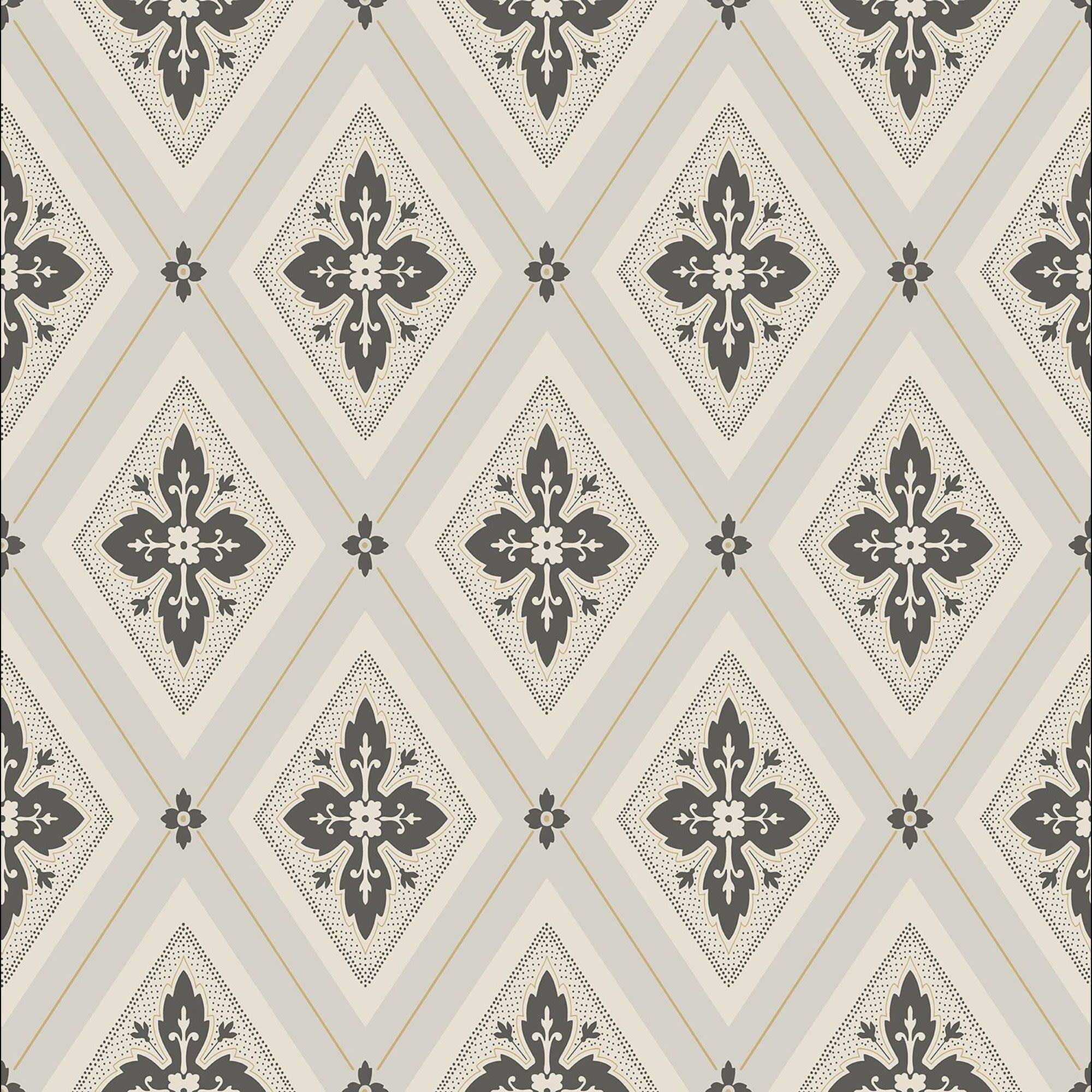 Duro Tapetprov, Astrid 692-03P Gammalsvenska QuickUp, Svart/beige, L,