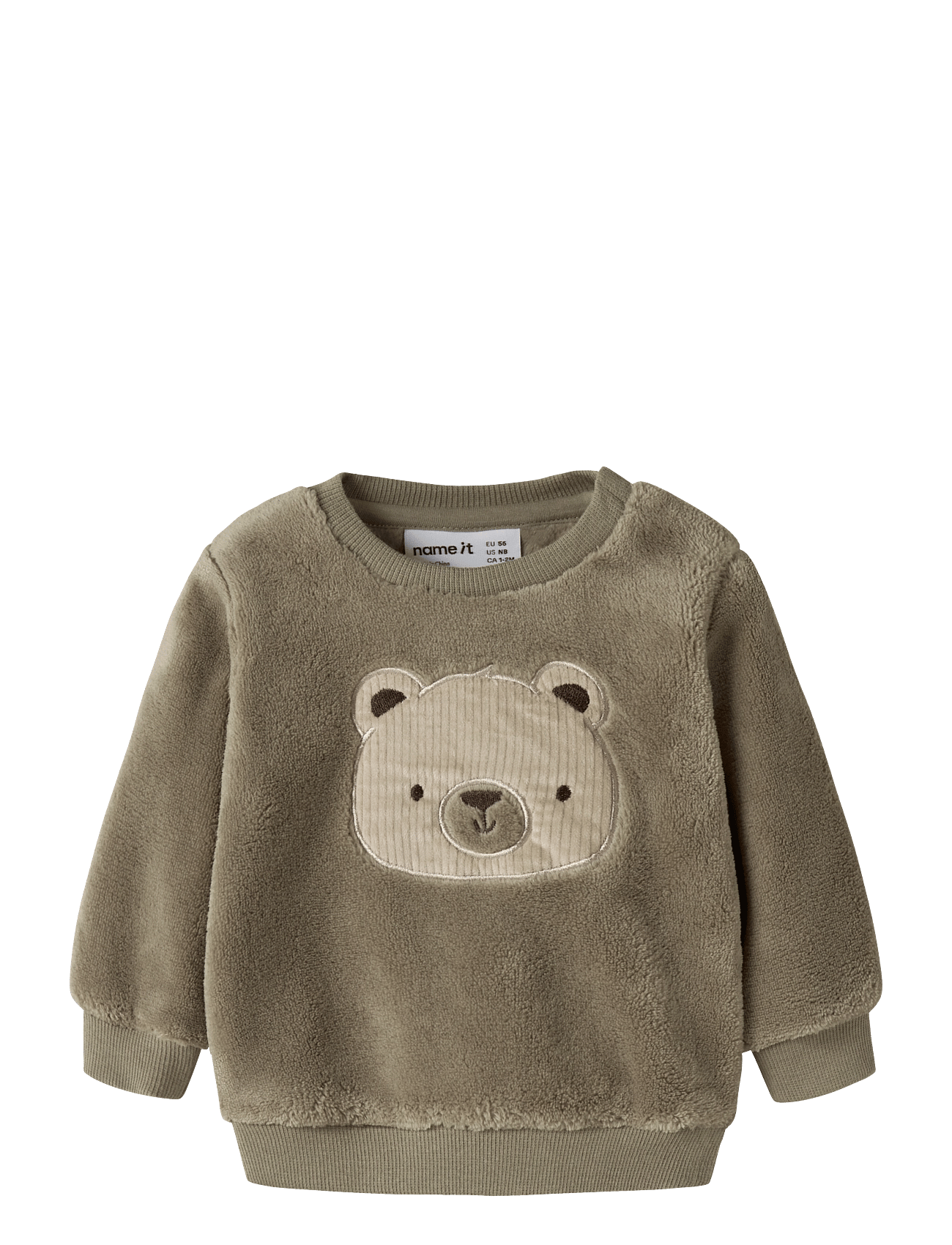 name it Nbmoliwer Ls Teddy - Khaki green - 50