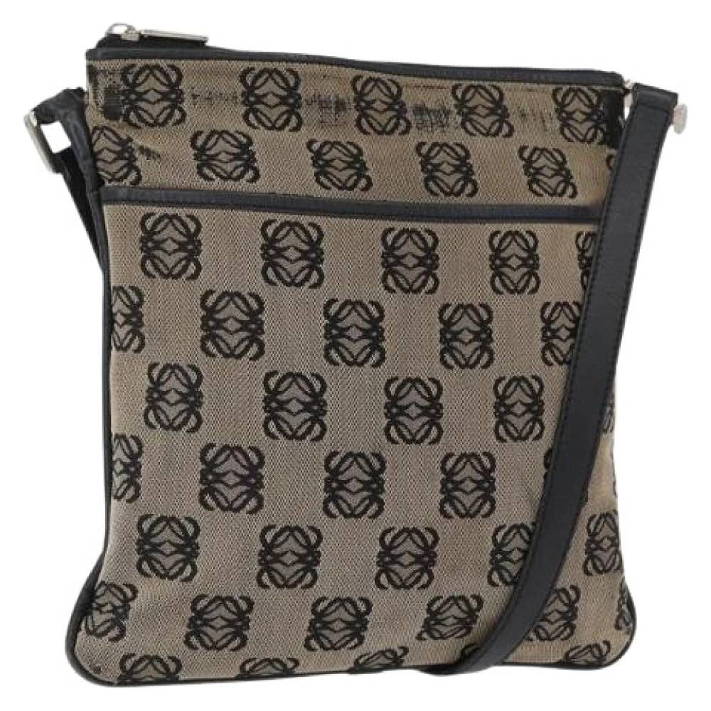 Loewe Pre-owned Pre-owned Canvas Skuldertaske - Vintage - Dame - Beige - ONE SIZE - Uld