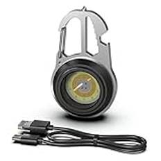 Mini LED-ficklampa, COB nyckelring arbet, nödljus uppladdningsbar 800 lumen, 7 lägen USB bärbar inspektion med skruvmejsel för camping, nödsituation, reparation (1 st)