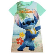 Disney Nattlinne För Flickor, Kortärmad Lilo & Stitch Pyjamas, Nattkläder För Barn, Grön 134