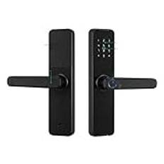 Smart Lock, Biometriskt Fingeravtryck Dörrlås K7 Pro+ Smart Lock Tuya App Fjärrlåsning Nyckellöst lås Elektroniskt dörrlås för hemmakontor sovrum(22x180,Nero) Learned extensively
