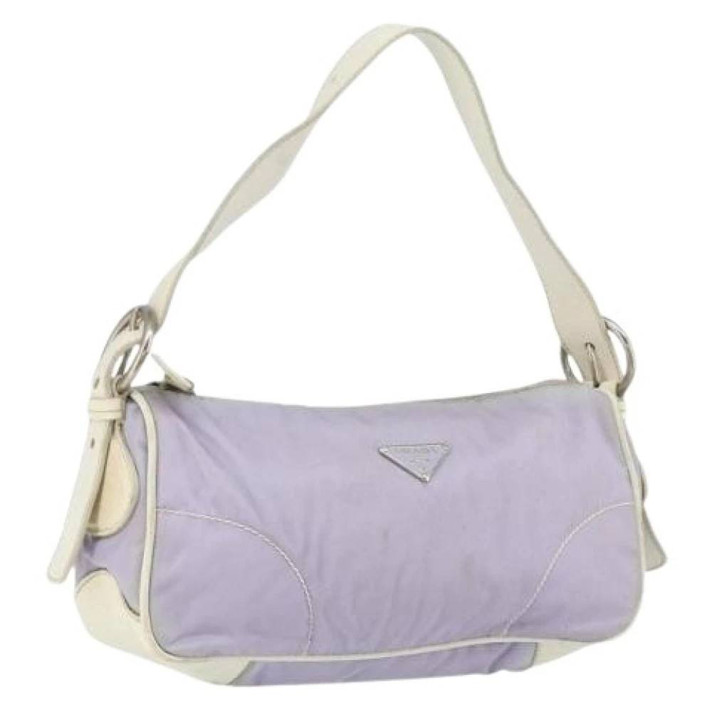 Prada Vintage Pre-owned Nylon Skuldertaske - Vintage - Dame - Lilla - ONE SIZE - Uld