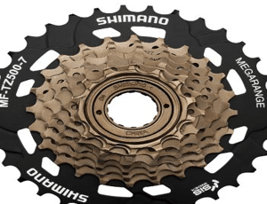 Skruekrans 7 speed Shimano. Mega Range 14-34T. EMFTZ5007434.