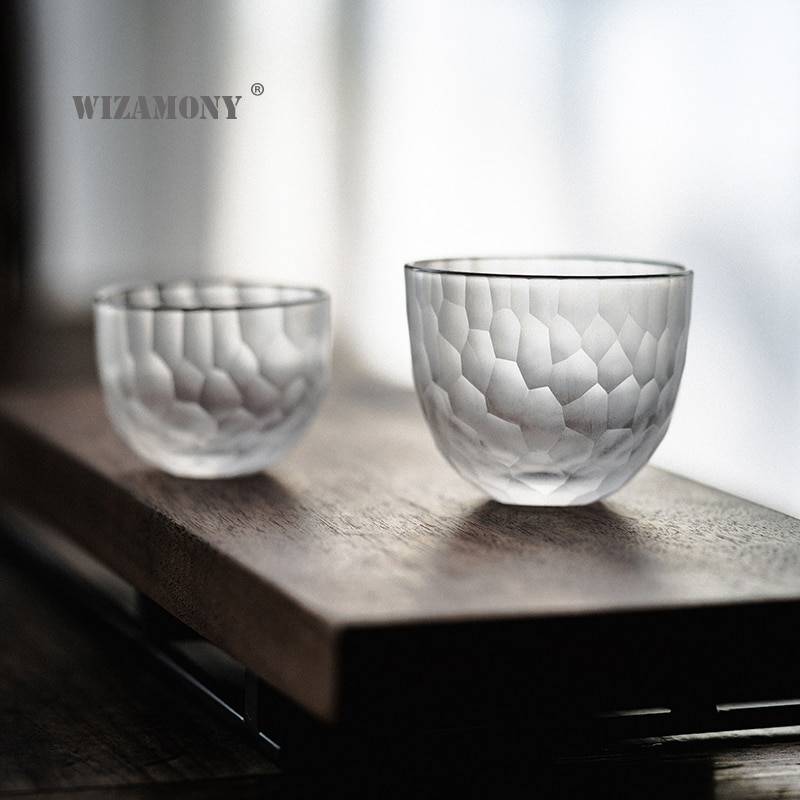 Wizamony senaste japanska värmebeständig master tekopp drinkware teasets glas kungfu kopp kaffekopp gyllene linje - Blå