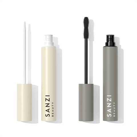 Sanzi Beauty set - Eyelash Growth Serum 5 ml & Mascara Volume & Curl Black with lash serum 6 ml.