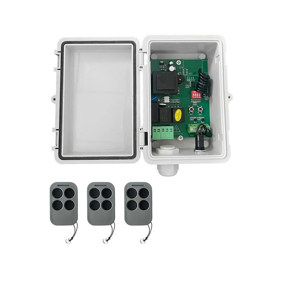 AC220V Roller Shutter Control Board +3xRemote Control Tubular Motor Receiver for Garage Door Remote Control Opener