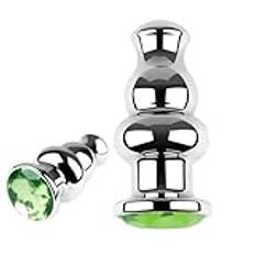 Analplugg Sexleksaker Kristallhjärta Slät Stål Annal Extrem Butt Buttplug for Kvinna Prostata Massager Stimulator Vuxenleksaker Man(Light green)