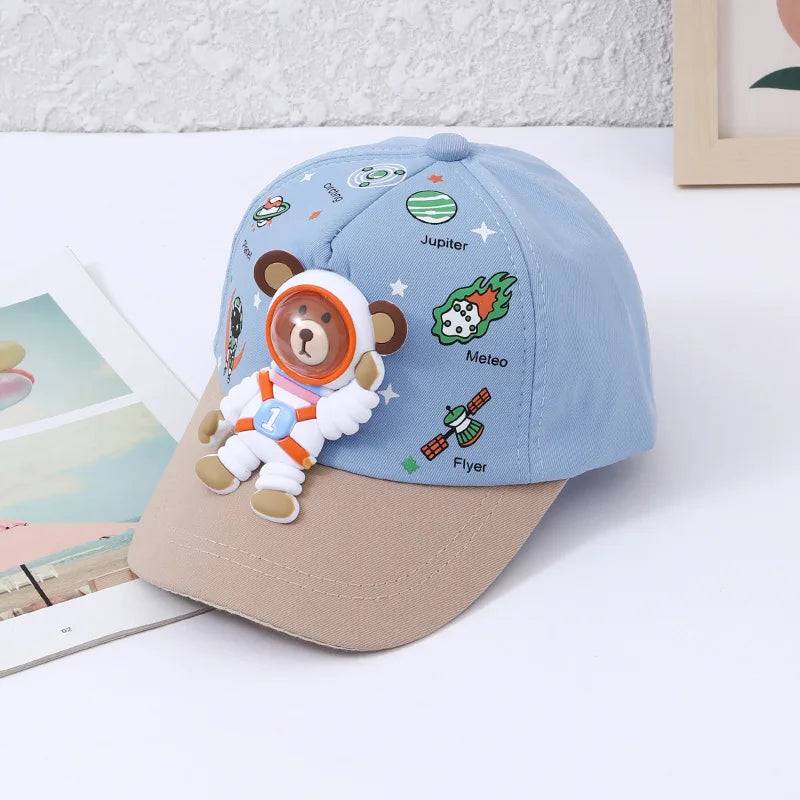 Mini Fashion™ - Soliga leenden - Basebollkeps för barn Blå/Brun / En storlek (1-4 år) | Pedagogiska Träleksaker