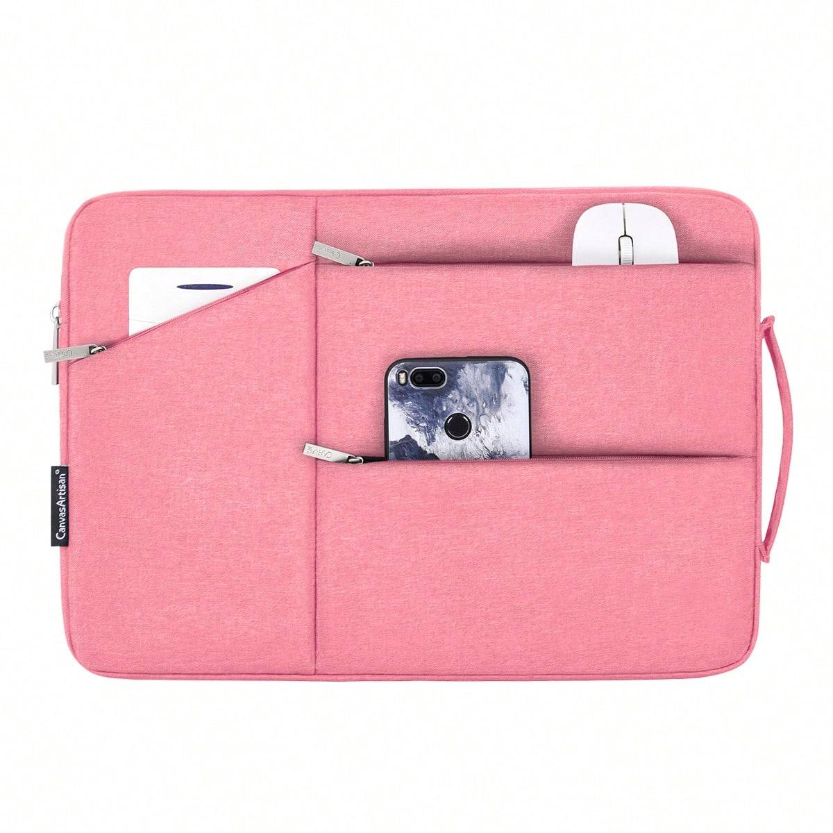 Polyester datorväska laptopfodral Vattentäta laptopväskor för Surface Book, laptopväskor för MacBook, iPad, HP Chromebook Surface Notebook, bärbara la - Rosa (11 till 11,9 Inches,12 till 12,9 Inches,13 till 13,9 Inches,14 till 14,9 Inches,15 till 15,9 Inches)