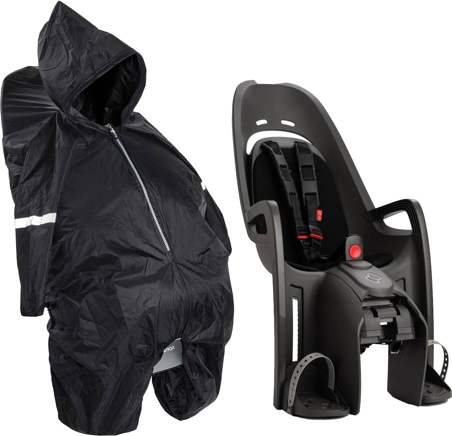 Hamax ZENITH Cykelsits med Adapter Inkl. Regnskydd, Grey/Black