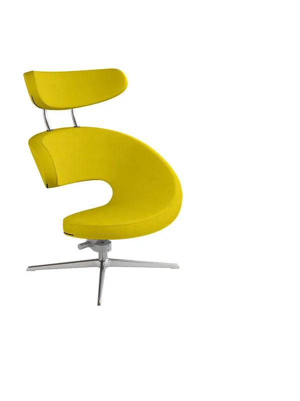 Peel™ Lænestol, venstre fra Variér Mustard yellow HAL457 / Eksklusiv skammel - Jacobsen Plus