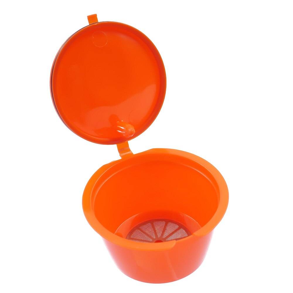 8 färger påfyllningsbar kaffekapsel för nescafe dolce gusto återanvändbara kapslar kaffekapslar k-koppar användbara 50 gånger - orange