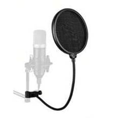 Microphone Windscreen Double-Layer Mesh Pop Filter For Live Recording Studio, Mic Boom Arm Stand And Any Other Microphone Stand Compatibility