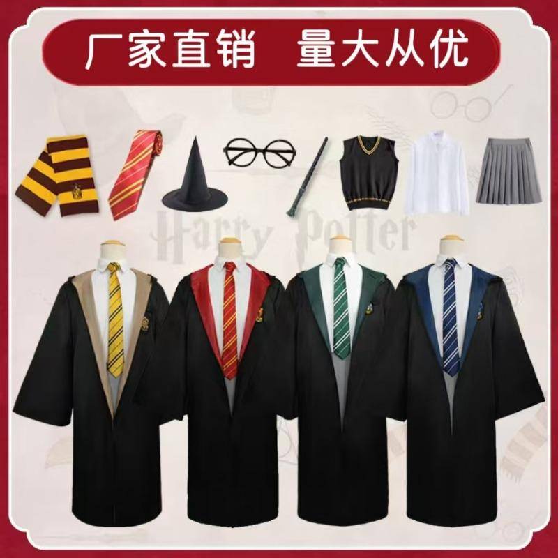 Harry Potter cosplay kostym magisk rock kläder tillbehör vuxna barn skoluniform halloweenkappa cm