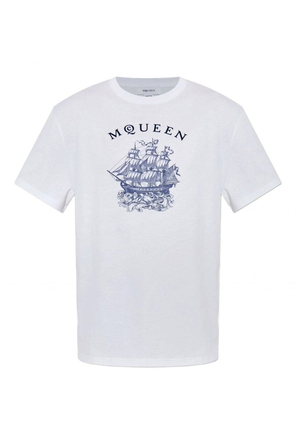 ALEXANDER MCQUEEN SHIP TATTOO T SHIRT Size: XL, colour: WHITE