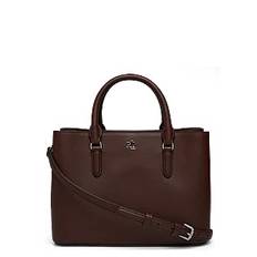 Lauren Ralph Lauren Leather Small Marcy Satchel - Axelremsväskor - DARK MAHOGANY / brown