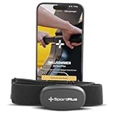 SportPlus 4.0 puls-bröstbälte med appkompatibilitet för iOS (från 7.1), Android (från 4.3) och Windows-telefon, med ANT+ och 5,3 kHz - SP-HRM-BLE-400
