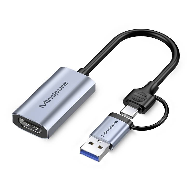 Mindpure 4K 2 In 1 Type C USB 3.0 HDMI HD Audio Video Capture Card Record recording Recorder For TV Live Streaming Broadcasting