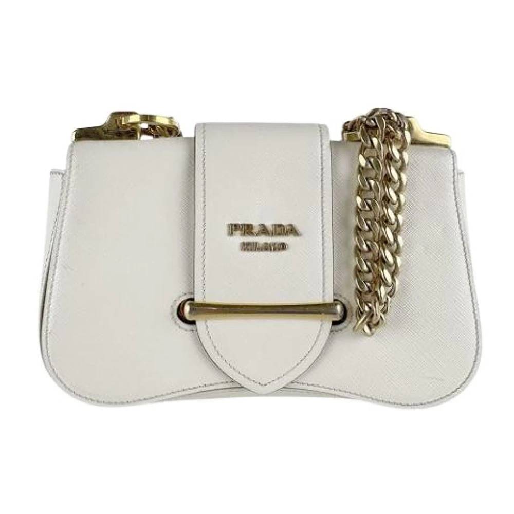 Prada Vintage Pre-owned Mini Skuldertaske - Vintage - Dame - Hvid - ONE SIZE - Uld