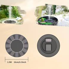 TEMU Solar Fountain Pump For Bird Bath Water Fountain Solar Fountain Water Fountain Outdoor With Multiple Nozzles, Solar Powered Water Fountain For Garden, , Fish And Aquarium