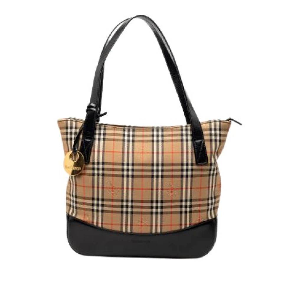 Burberry Vintage Pre-owned Canvas skuldertasker - Vintage - Dame - Beige - ONE SIZE - Uld