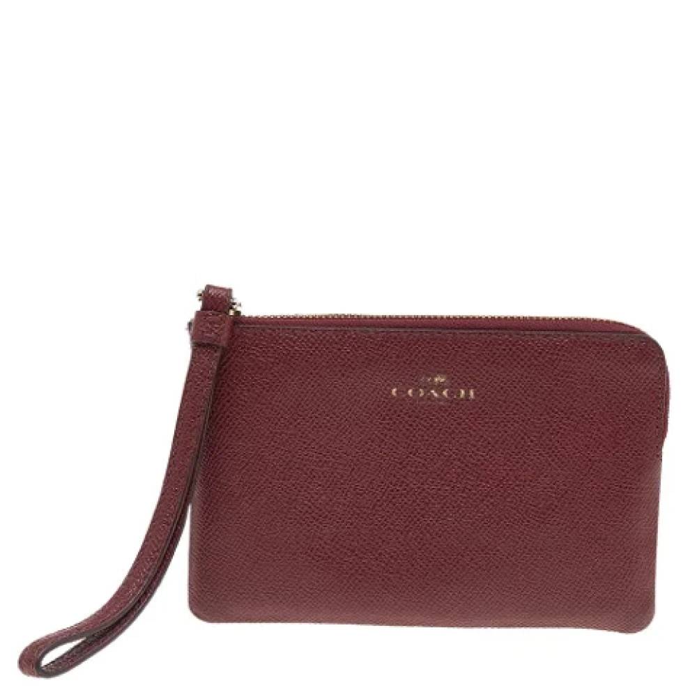 Coach Pre-owned Pre-owned Læder Clutch - Vintage - Dame - Rød - ONE SIZE - Læder