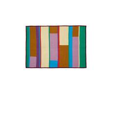 Hübsch - Paviljong Pläd - Vit - size: 140x200 - Bourgogne/block (140x200)