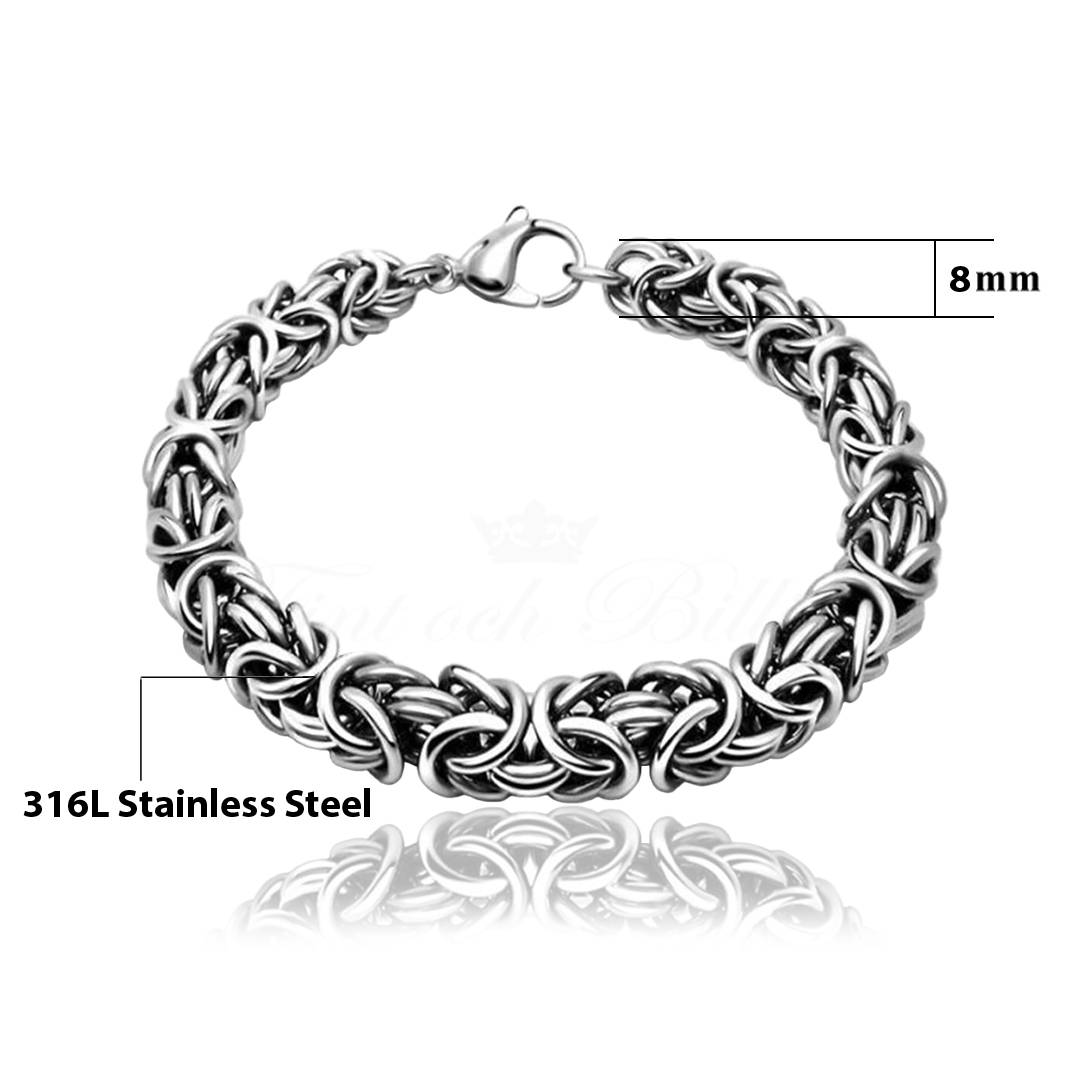 Kejsararmband Kungalänk - 316L Rostfritt Stål 8mm