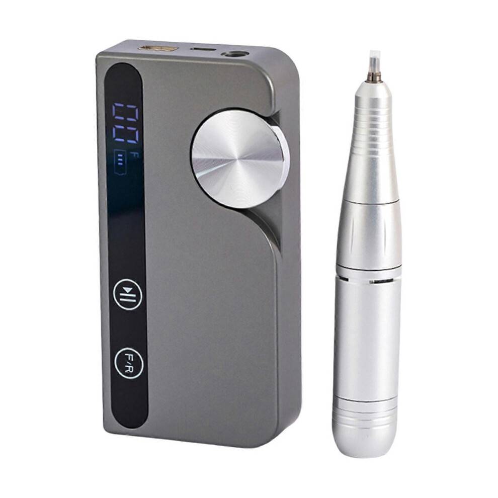 45000rpm Nail Drill Set Electric Nail Drill Machine Nail Polishing Machine with Nail Drill Bits Nail File Drill Set metallic gray