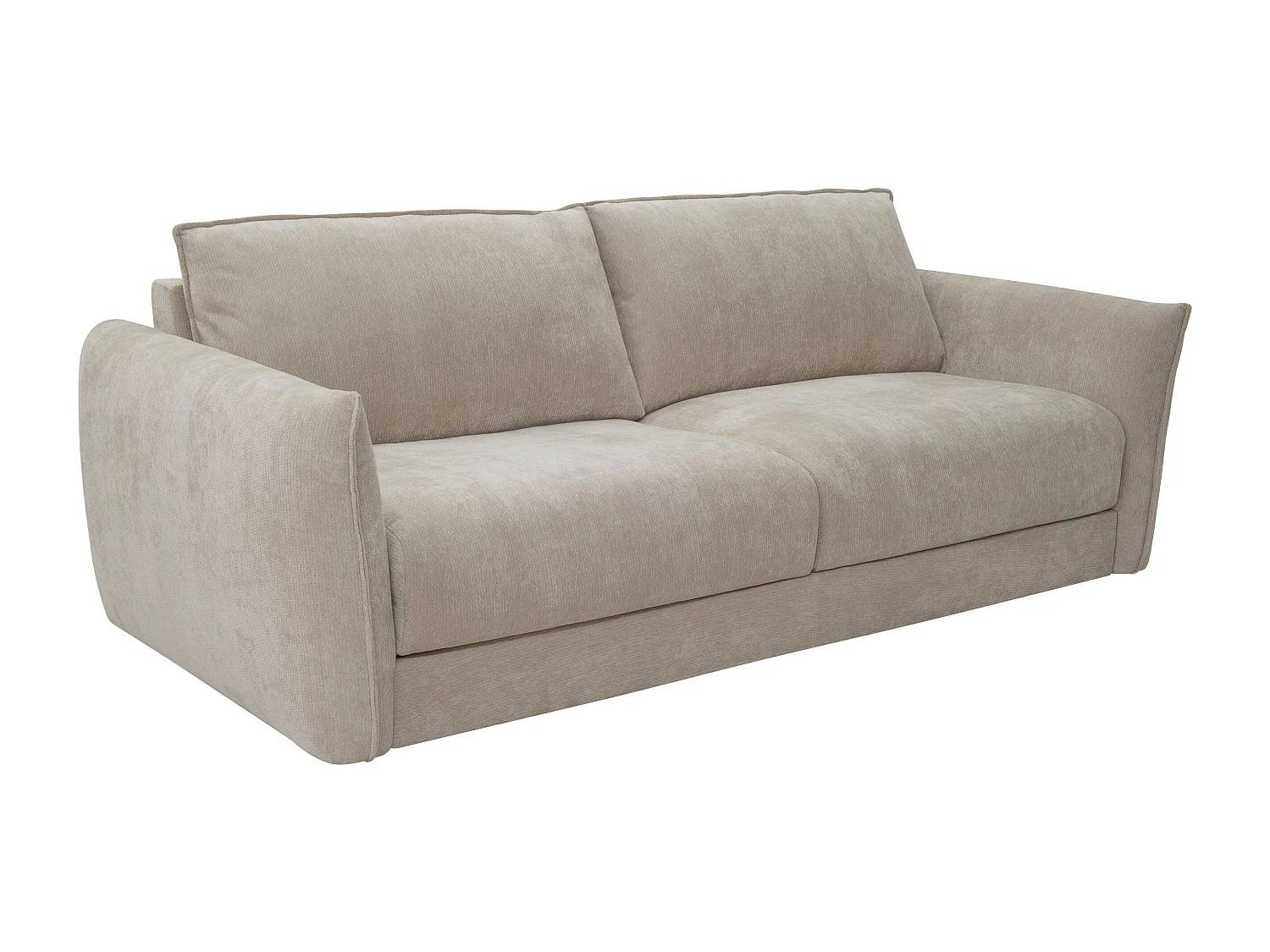 3-personers konvertibel sofa i beige tekstureret stof - Soveplads 140 cm - 16 cm hukommelsesskum-madras GABRIZA