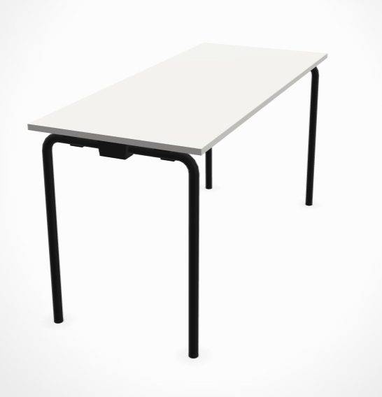Tube Basic Square Foldebord - Flere størrelser og farver! L:160 x B:80 cm Hvid HPL Laminat Sort.